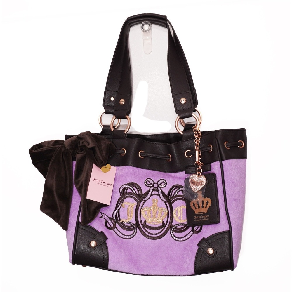 Juicy Couture Daydreamer Lovers Club Tote Violet Tulle Y2K Style Bag Purple